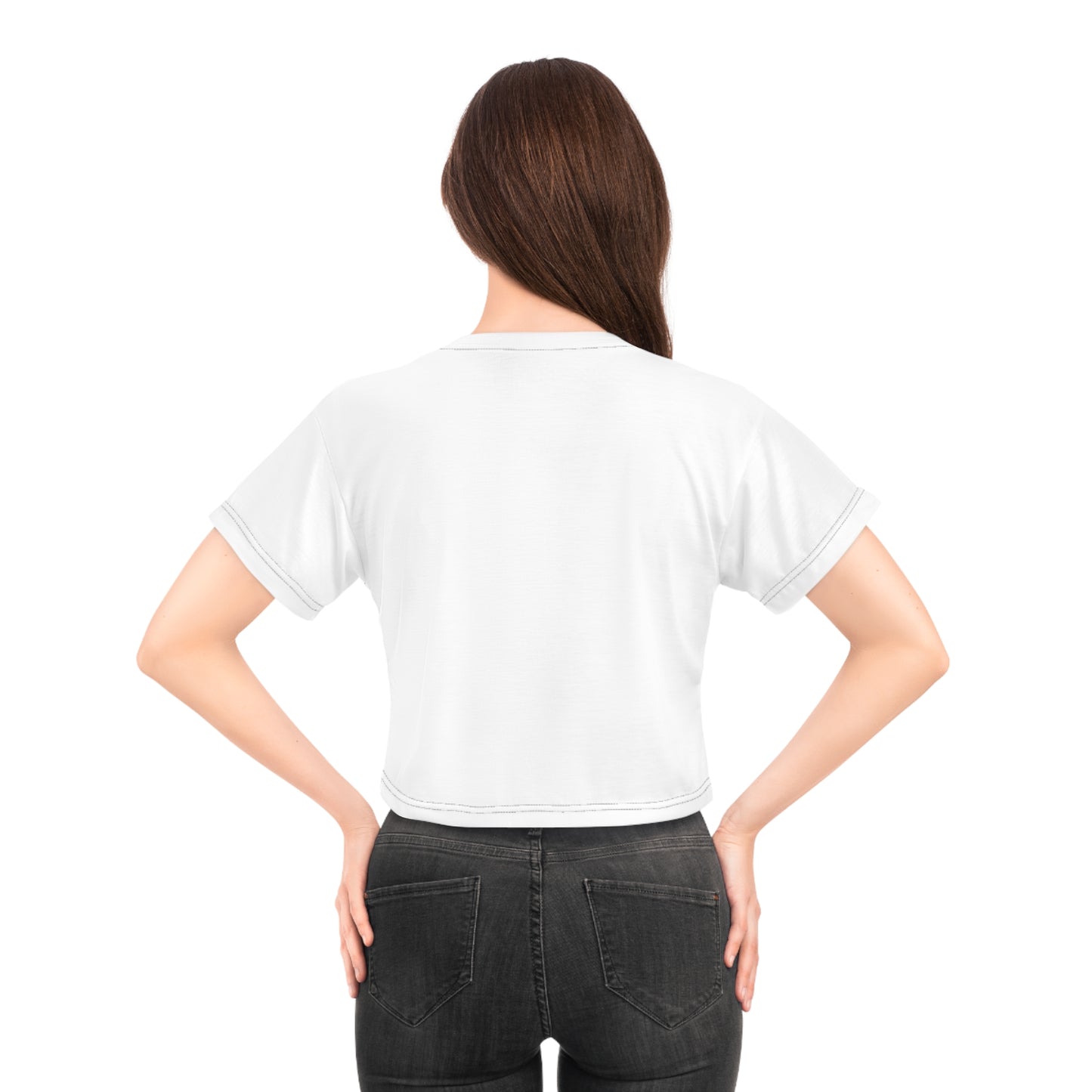 Femme Strong Crop Tee β Vintage Winged Crest Graphic