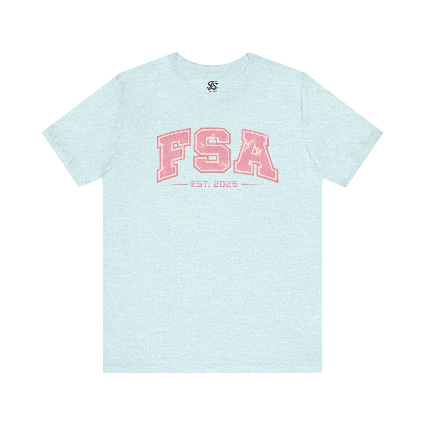 FSA Vintage Varsity Tee — Est. 2025 Pink College Shirt