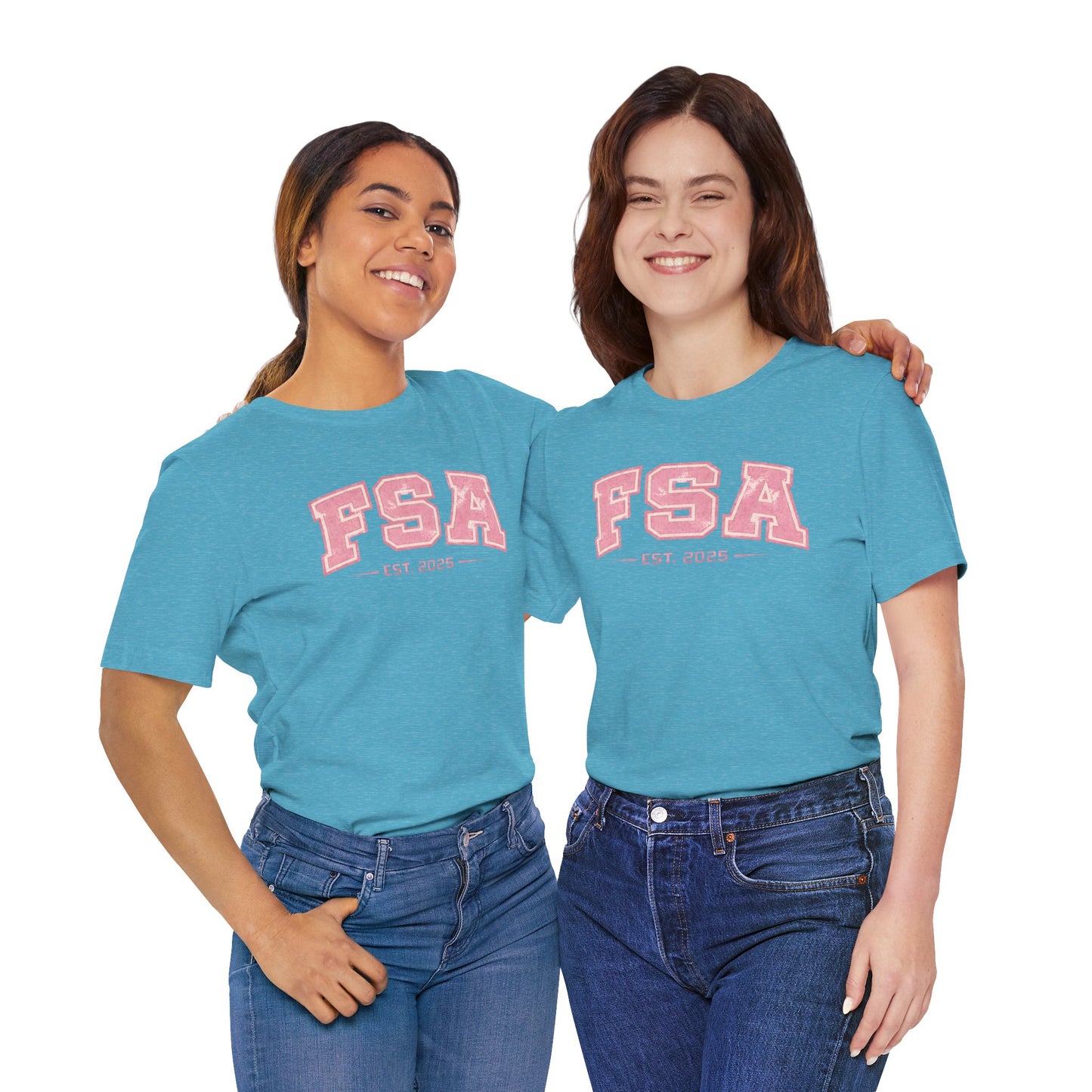 FSA Vintage Varsity Tee — Est. 2025 Pink College Shirt