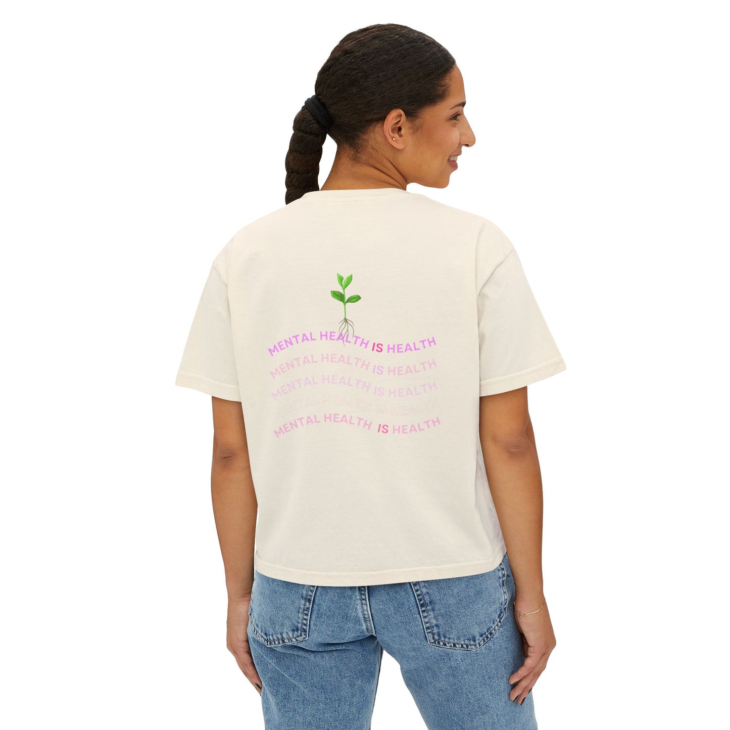 🌱 “Mental Health is Health” Boxy Tee 🤎✨