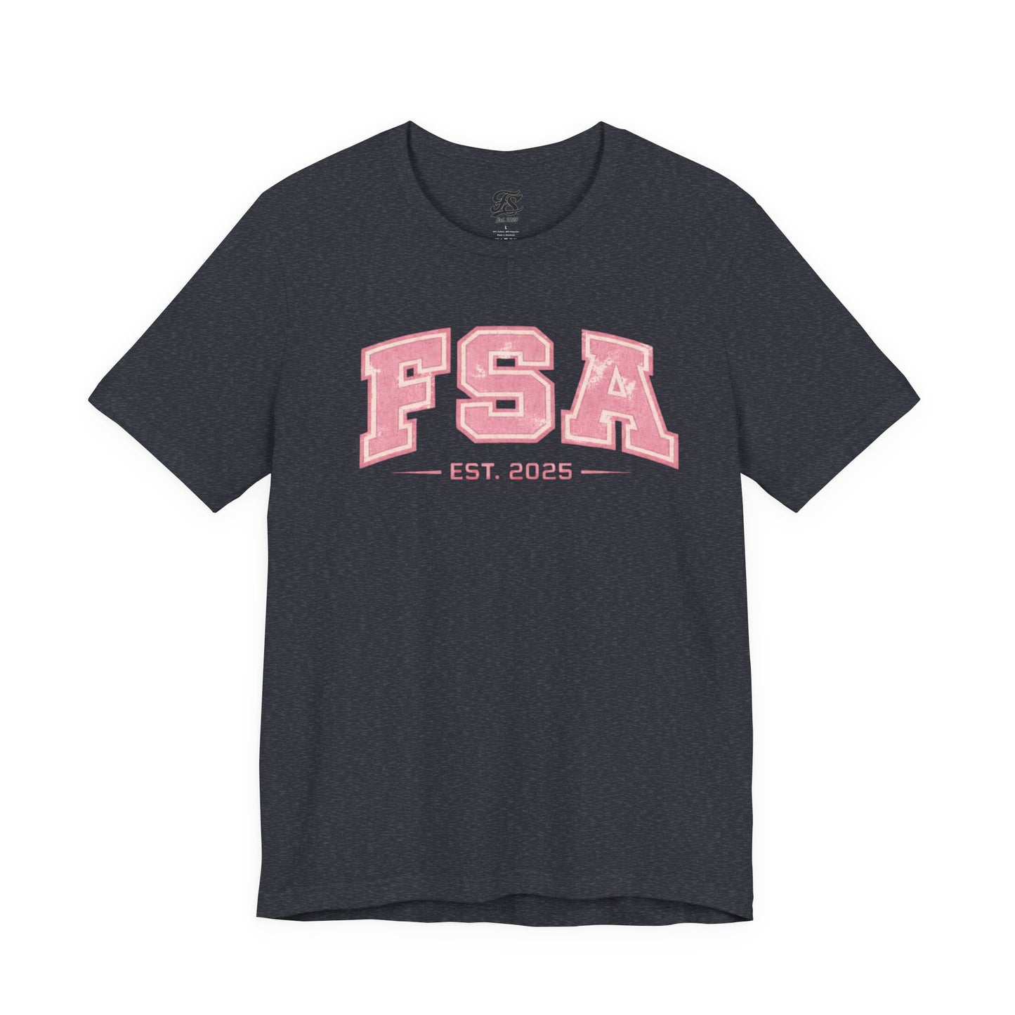 FSA Vintage Varsity Tee — Est. 2025 Pink College Shirt