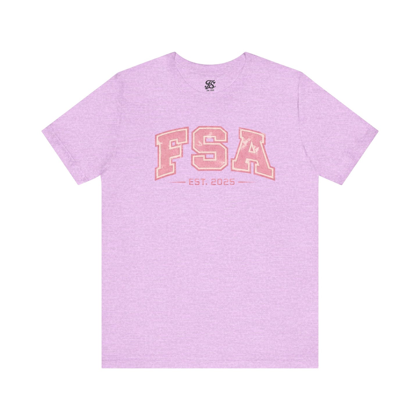 FSA Vintage Varsity Tee — Est. 2025 Pink College Shirt