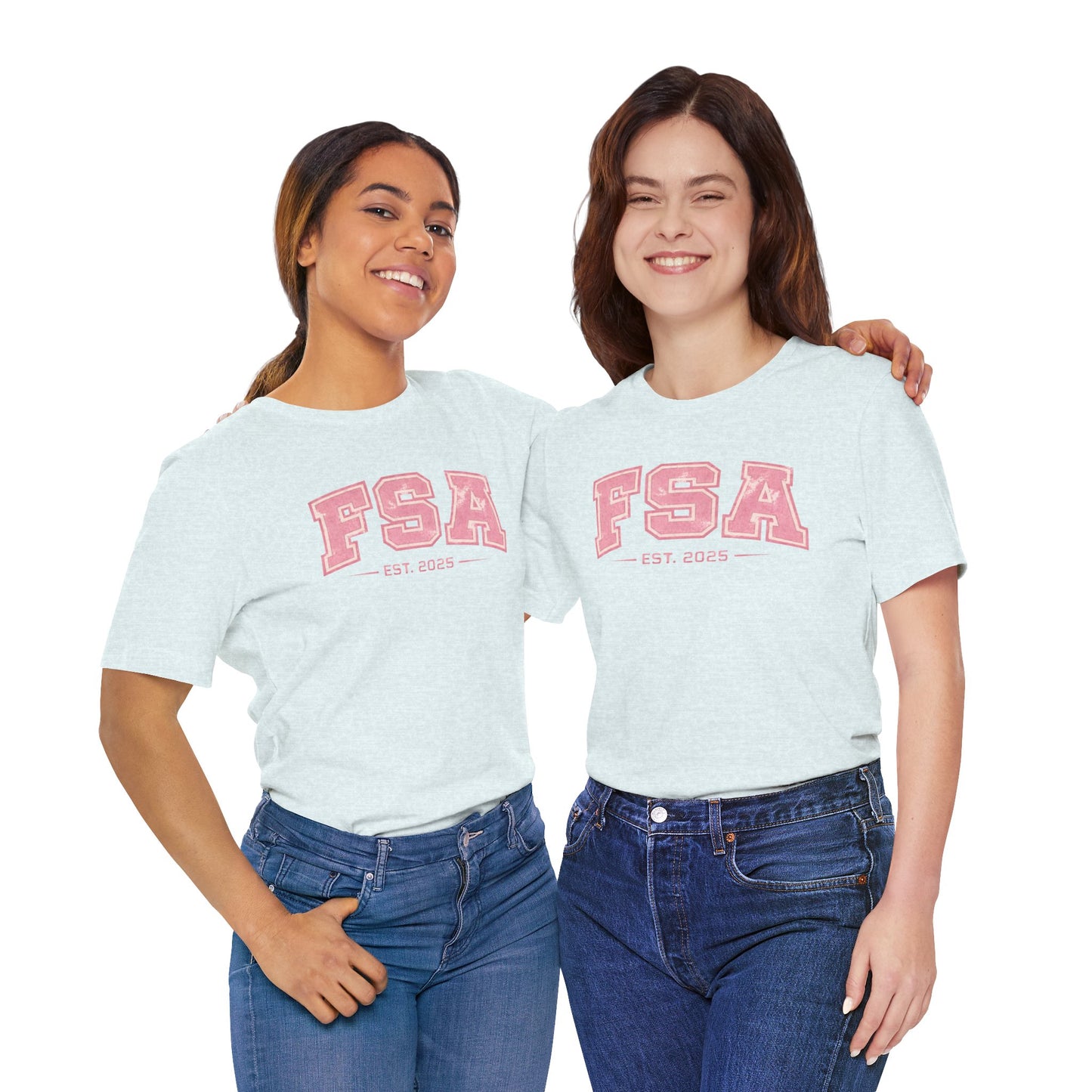 FSA Vintage Varsity Tee — Est. 2025 Pink College Shirt