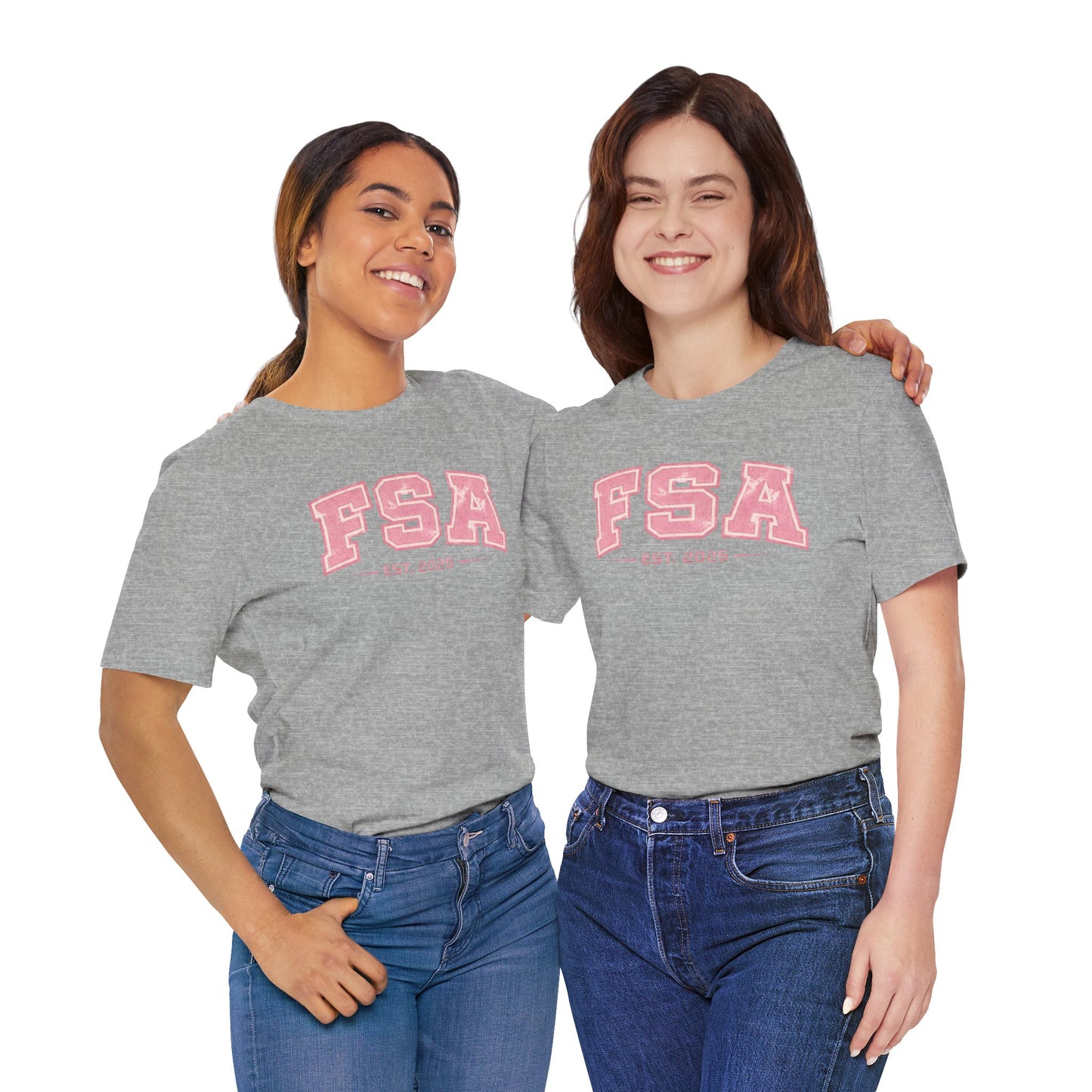 FSA Vintage Varsity Tee — Est. 2025 Pink College Shirt
