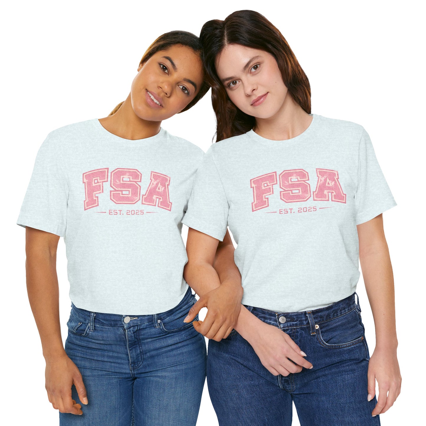 FSA Vintage Varsity Tee — Est. 2025 Pink College Shirt