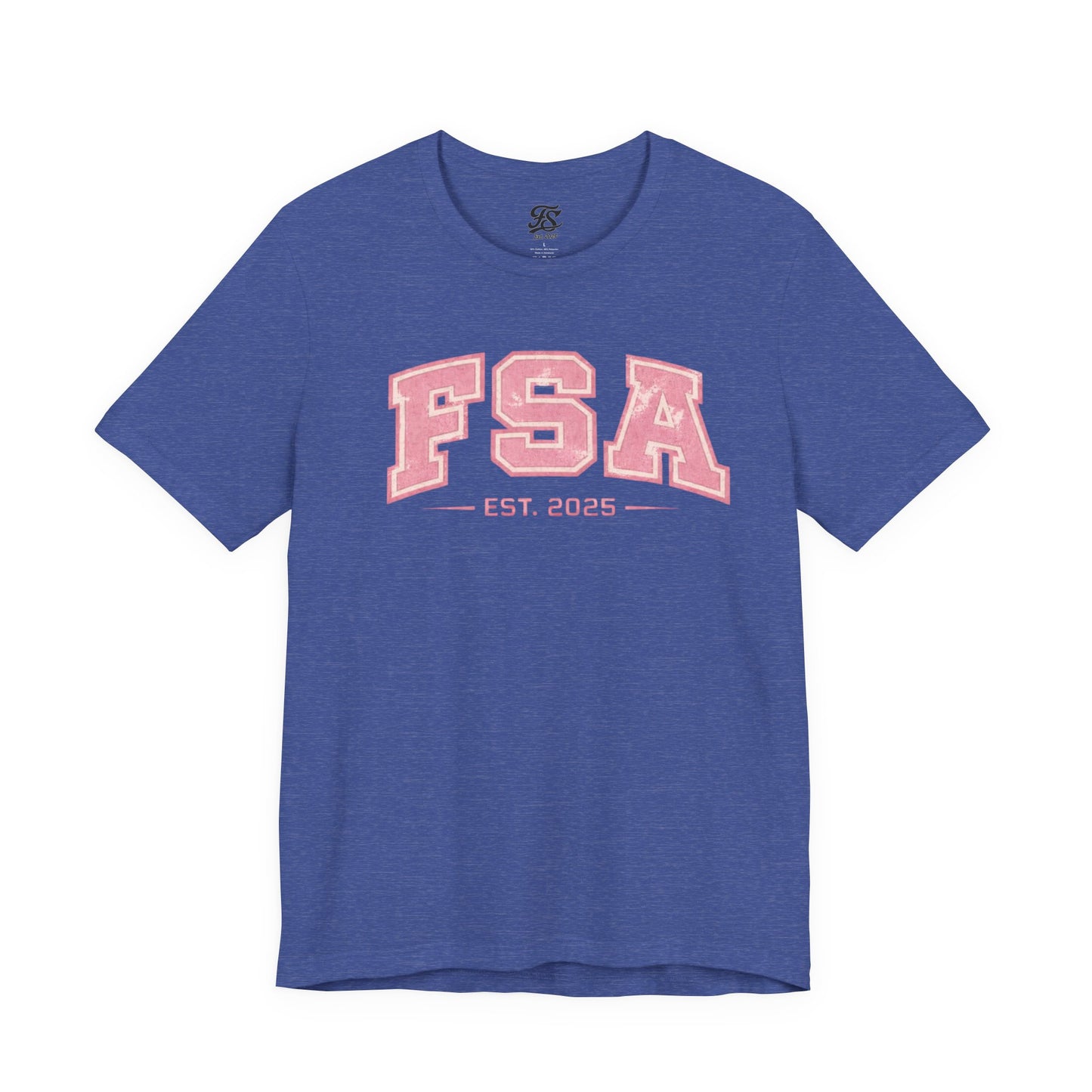 FSA Vintage Varsity Tee — Est. 2025 Pink College Shirt