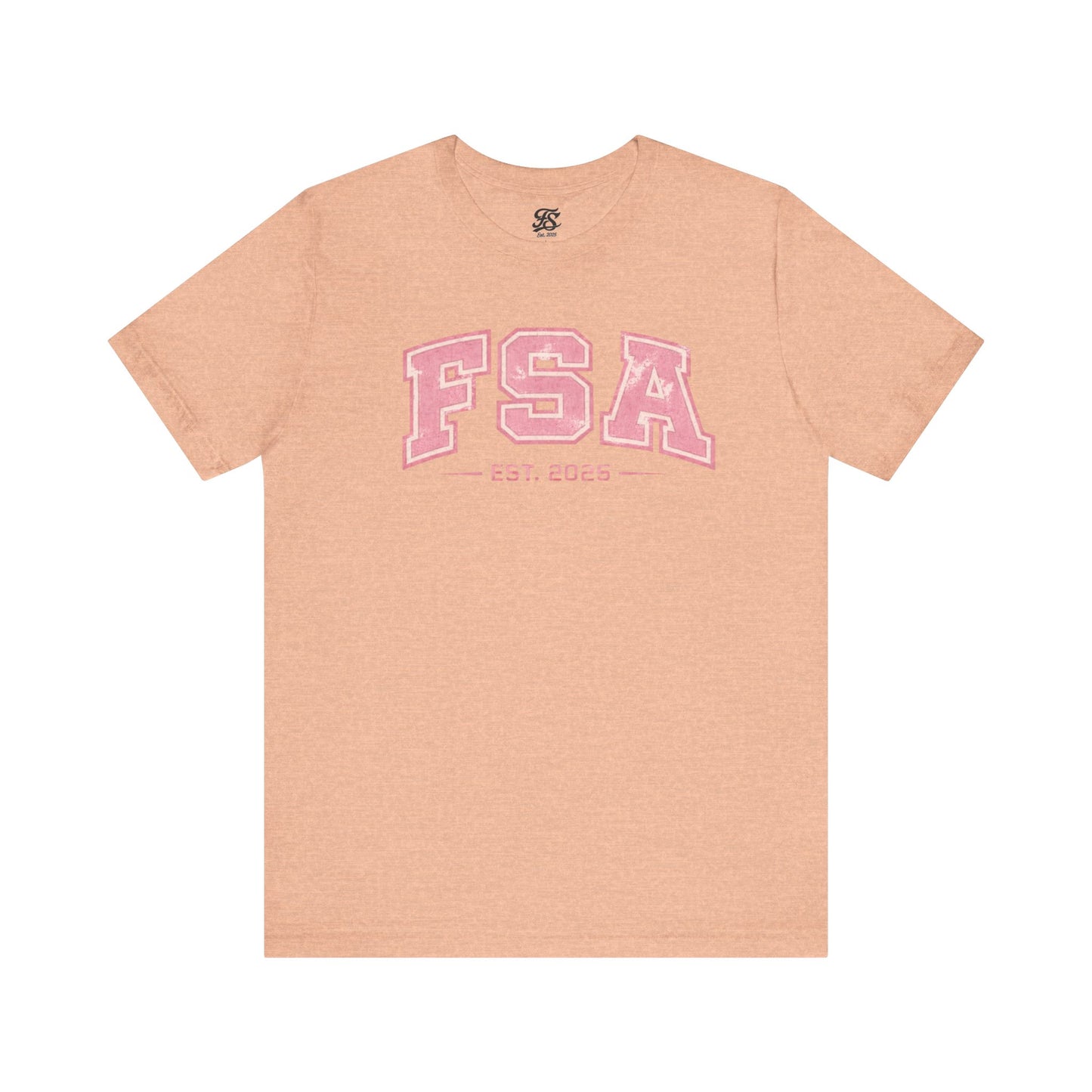 FSA Vintage Varsity Tee — Est. 2025 Pink College Shirt