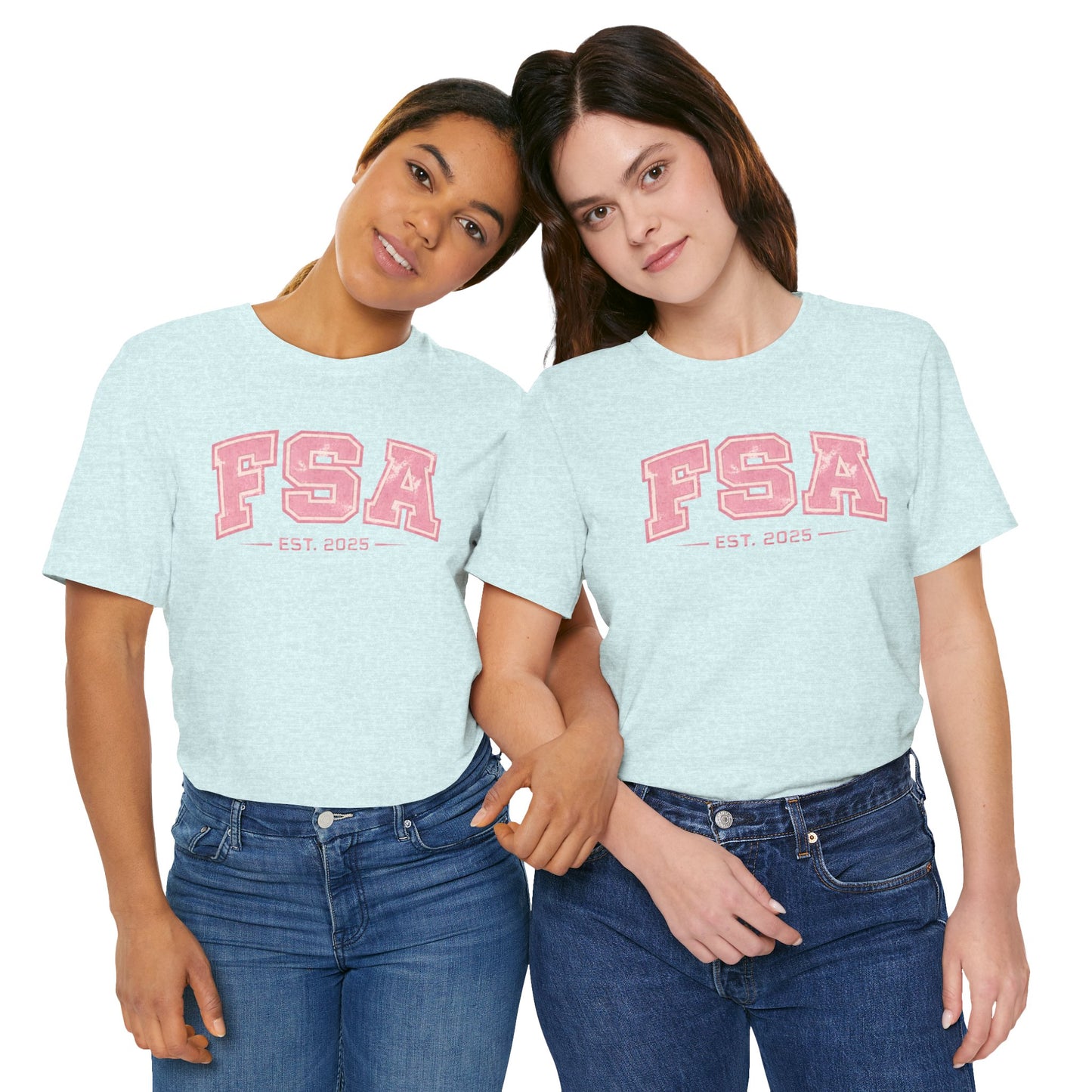 FSA Vintage Varsity Tee — Est. 2025 Pink College Shirt