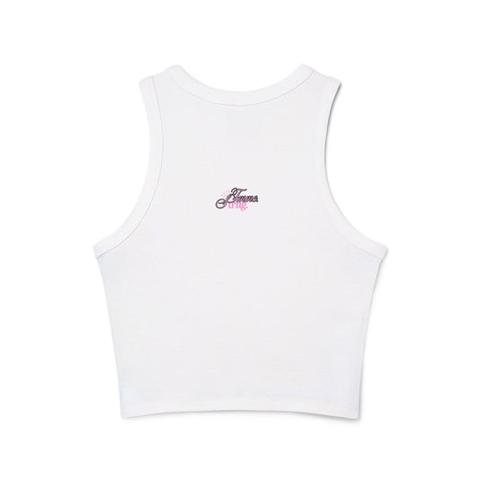 Product view of Fmme Fit Camp Cherry Crop Racerback Rib Tank