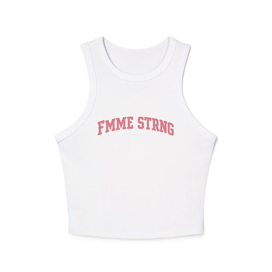 Women's Micro Rib Racer Tank Top — Minimal Monogram 'FS Est. 2025' Cropped Tank