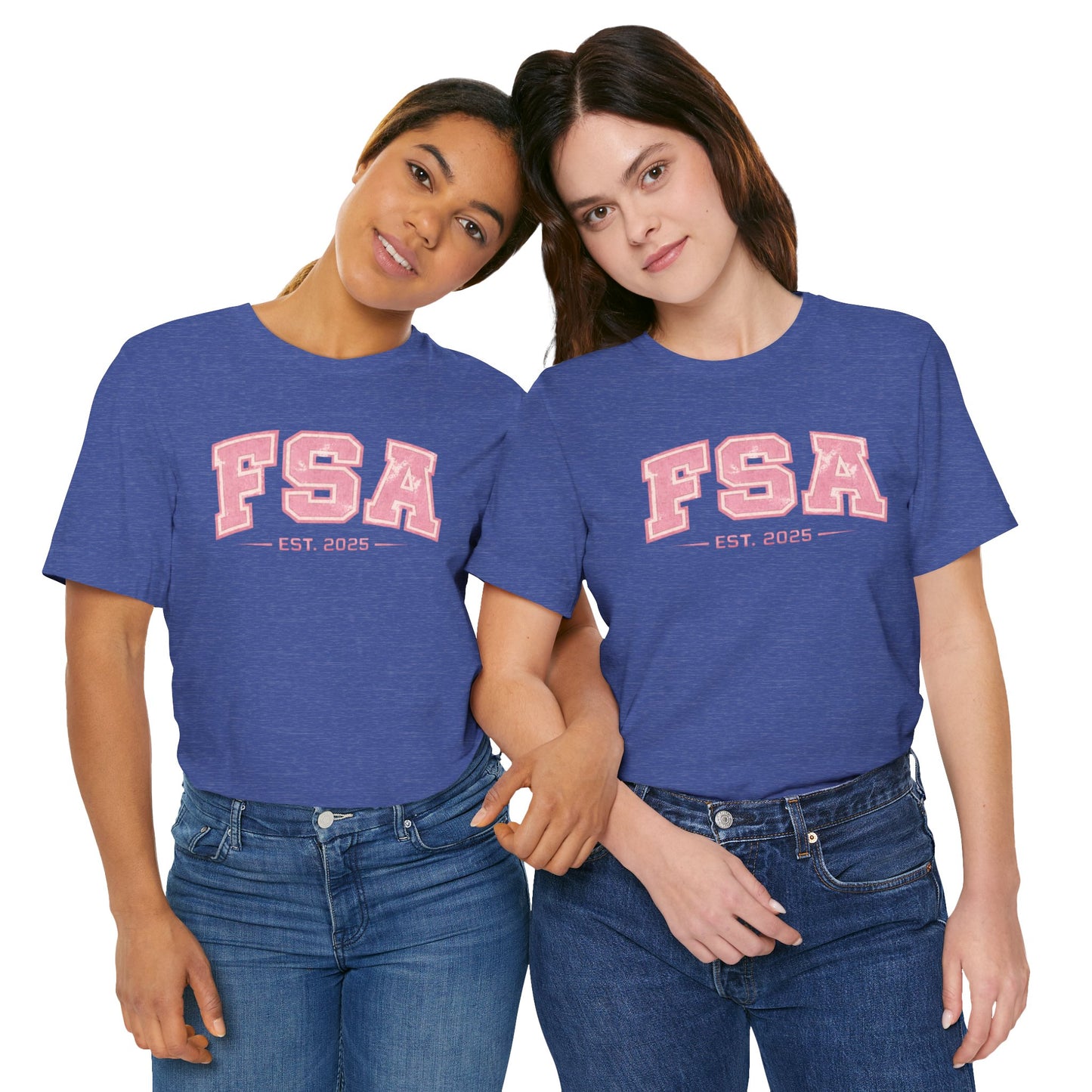 FSA Vintage Varsity Tee — Est. 2025 Pink College Shirt