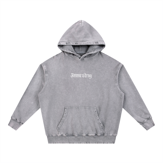 🩶 Snow Wash Hand-Frayed Heavyweight Hoodie 🩶