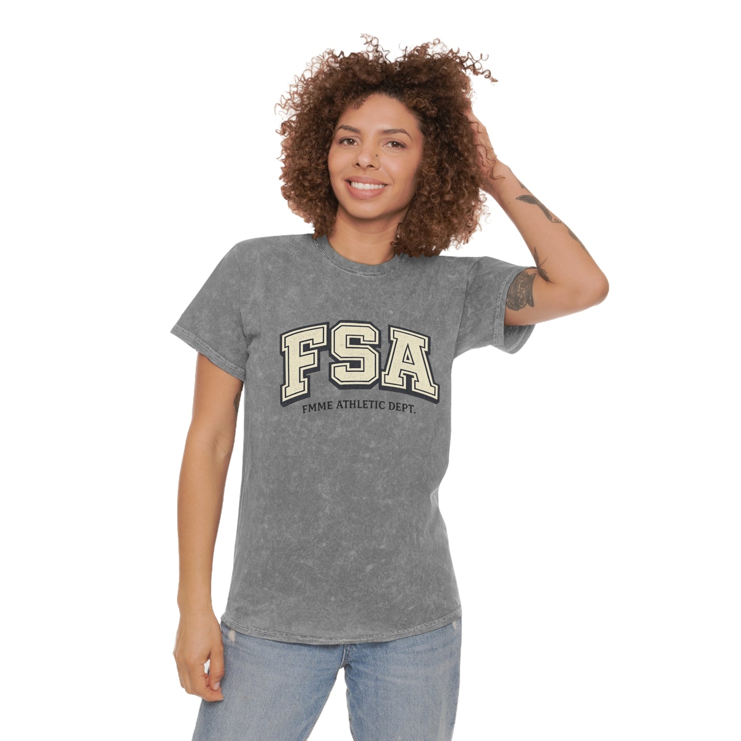 FSA Vintage Mineral-Wash T‑Shirt — Femme Athletic Dept. Collegiate Tee