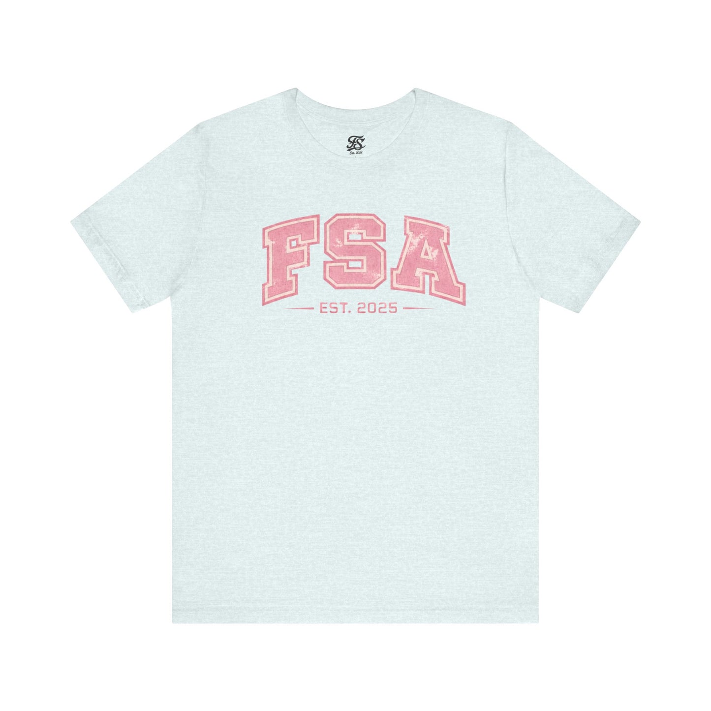FSA Vintage Varsity Tee — Est. 2025 Pink College Shirt