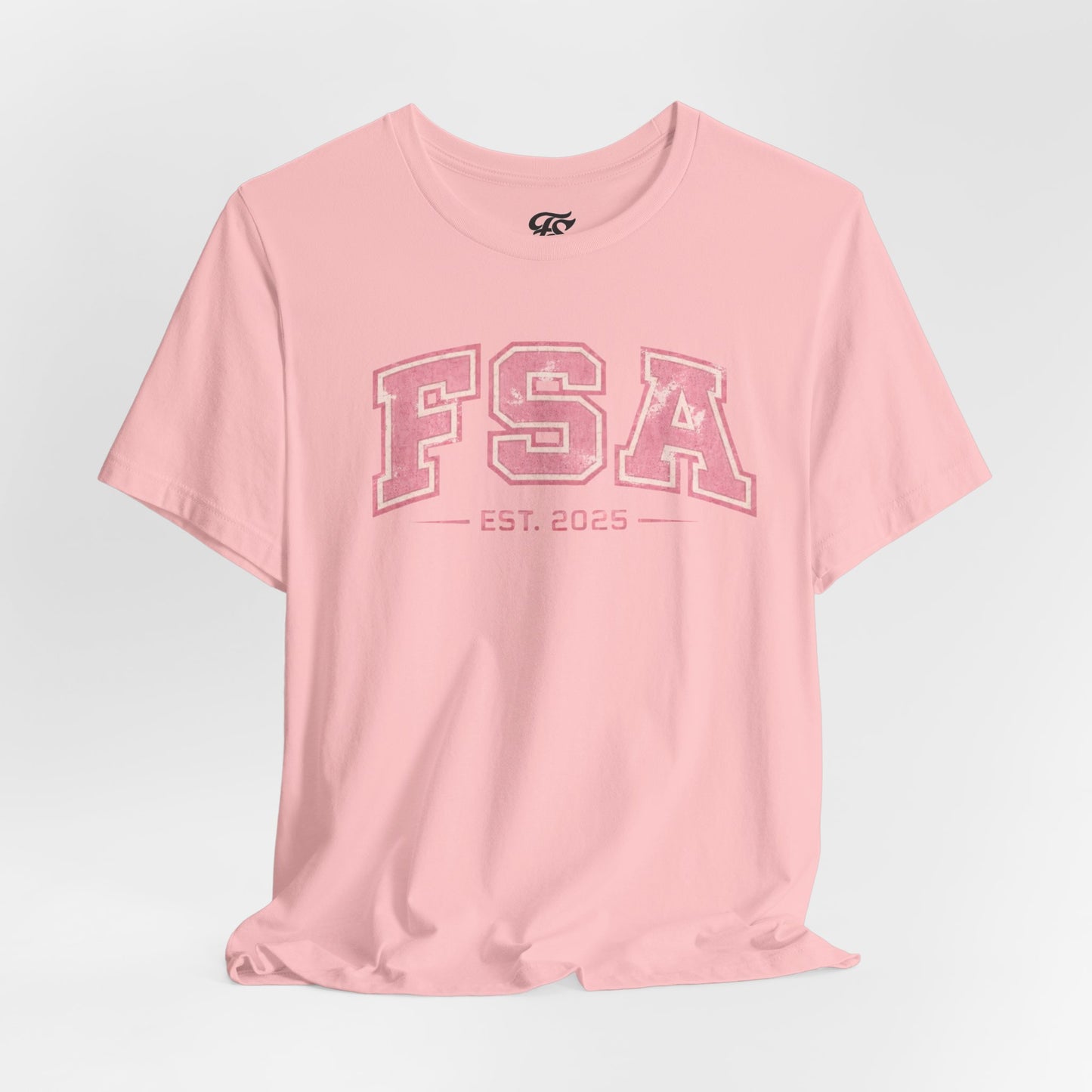 FSA Vintage Varsity Tee — Est. 2025 Pink College Shirt