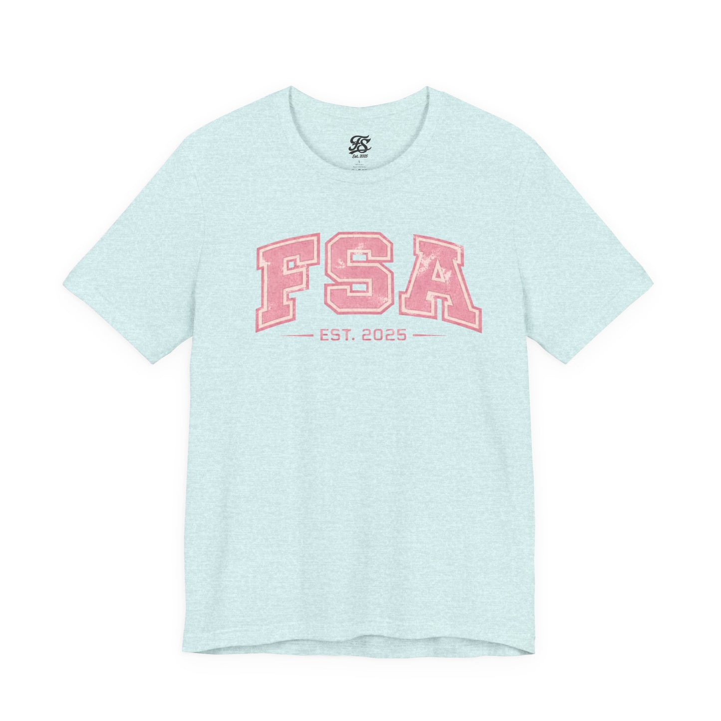 FSA Vintage Varsity Tee — Est. 2025 Pink College Shirt
