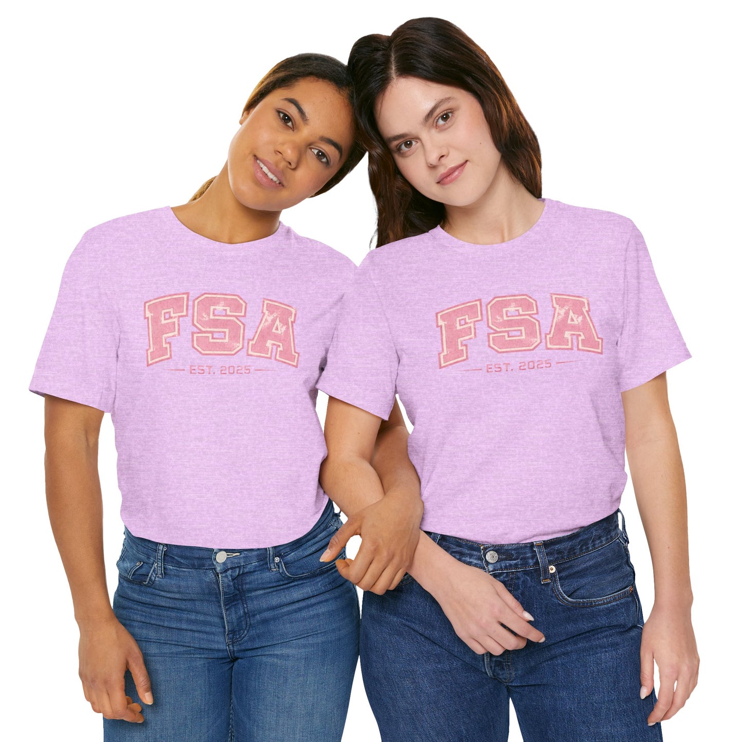 FSA Vintage Varsity Tee — Est. 2025 Pink College Shirt