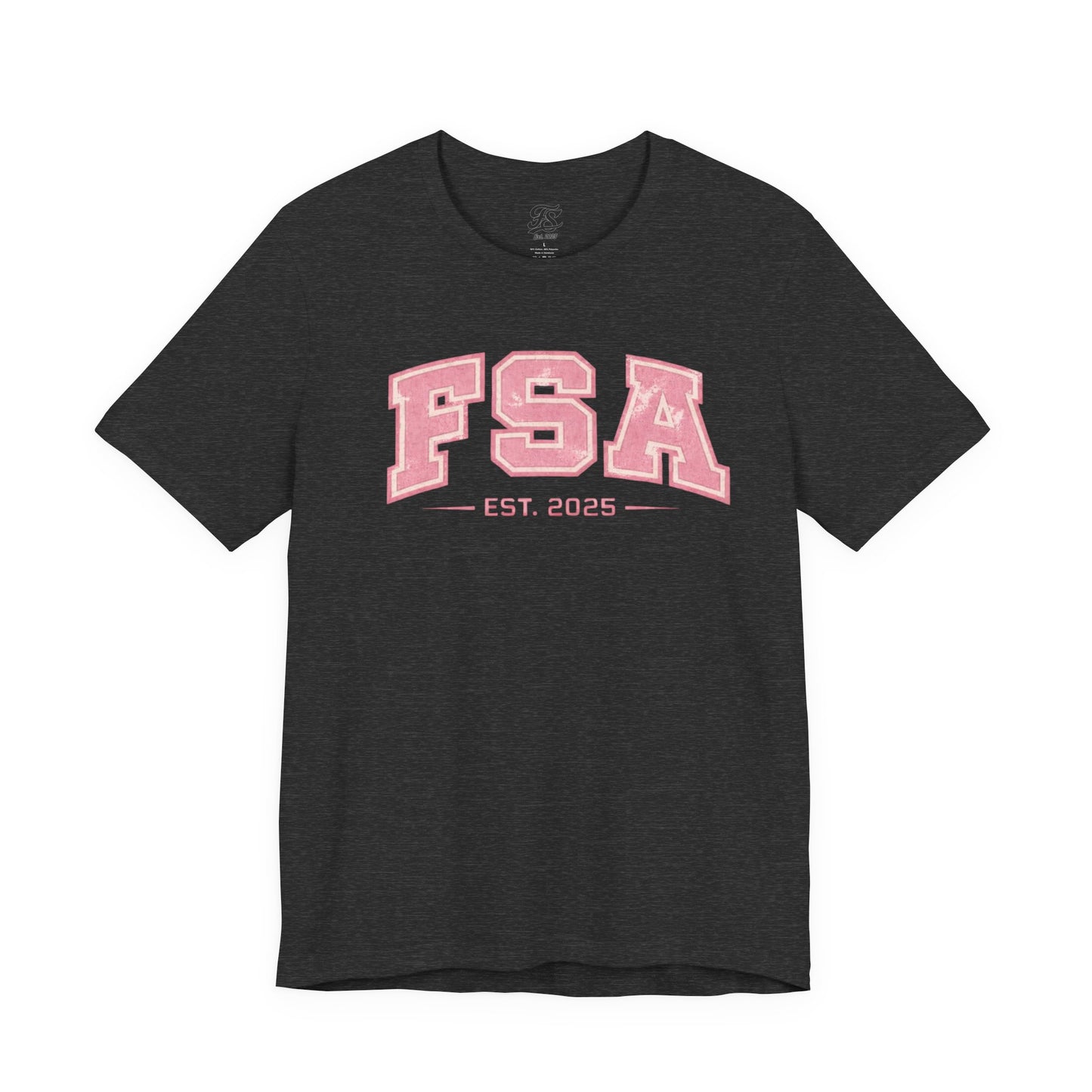 FSA Vintage Varsity Tee — Est. 2025 Pink College Shirt