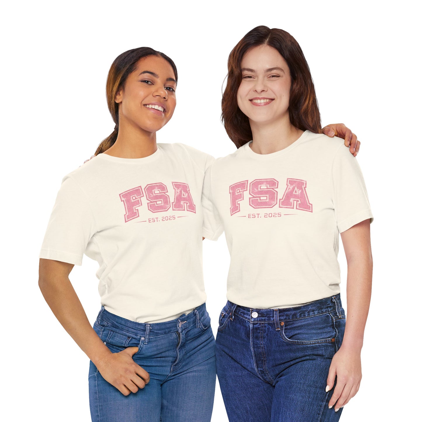 FSA Vintage Varsity Tee — Est. 2025 Pink College Shirt