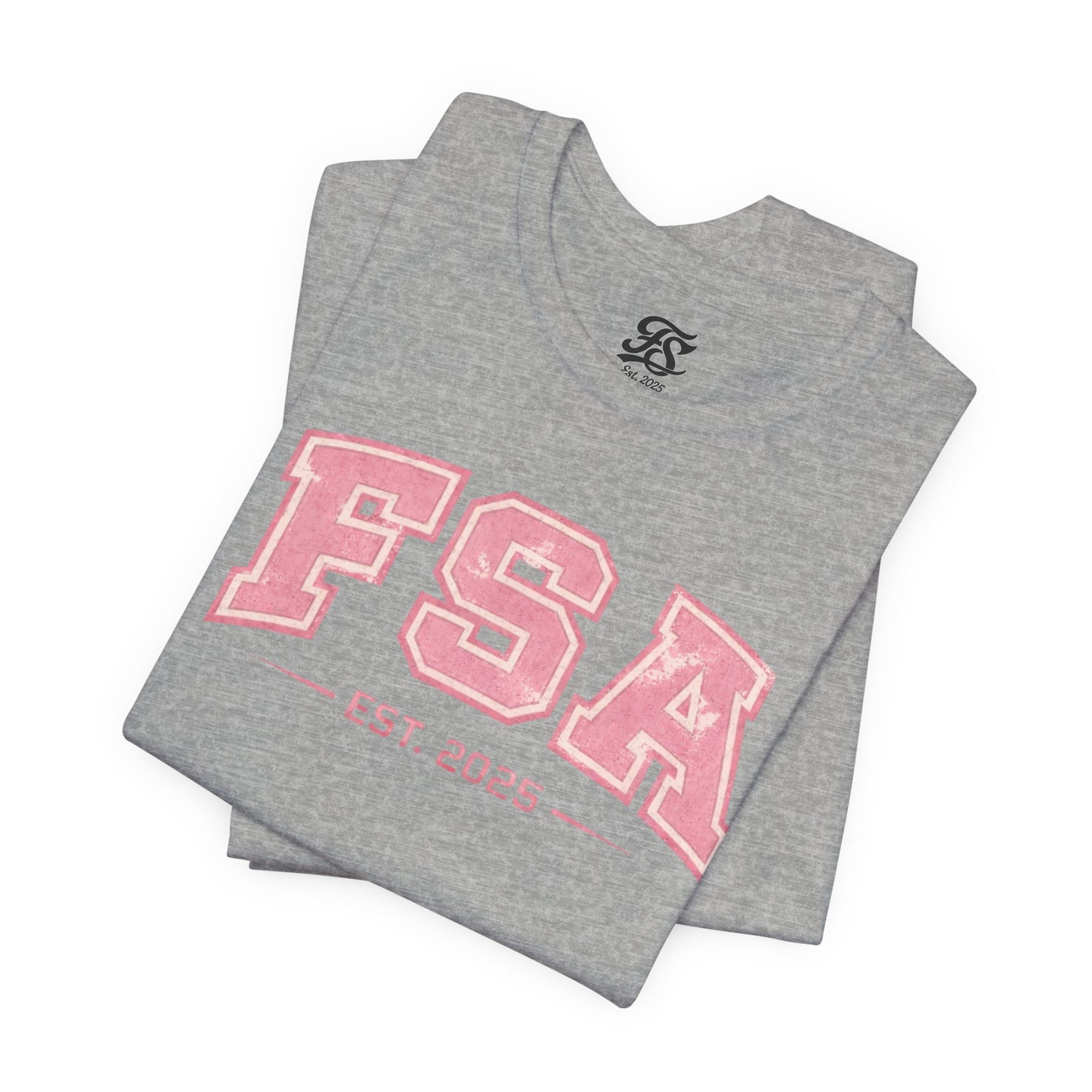 FSA Vintage Varsity Tee — Est. 2025 Pink College Shirt