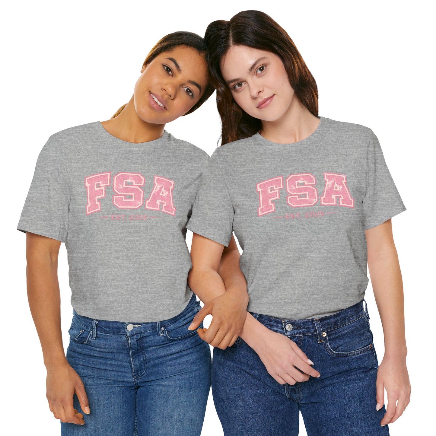 FSA Vintage Varsity Tee — Est. 2025 Pink College Shirt