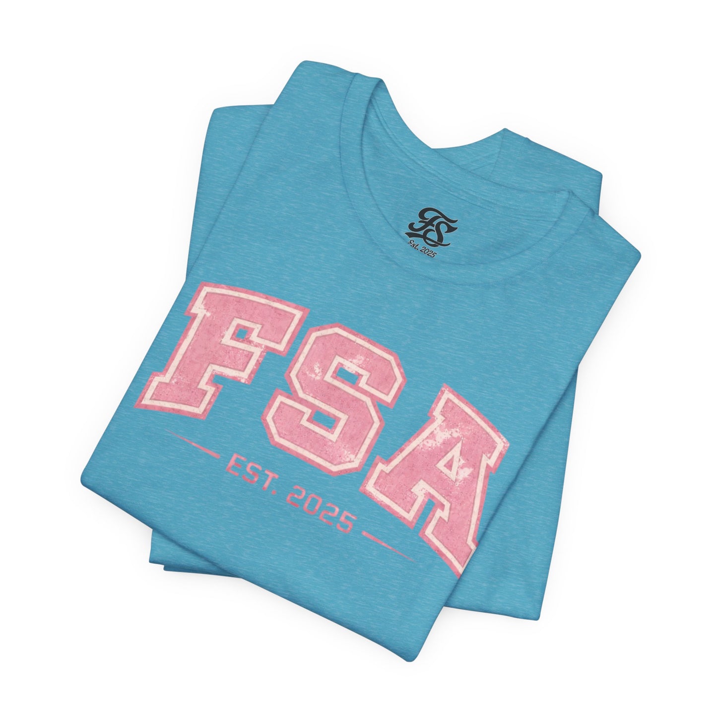 FSA Vintage Varsity Tee — Est. 2025 Pink College Shirt