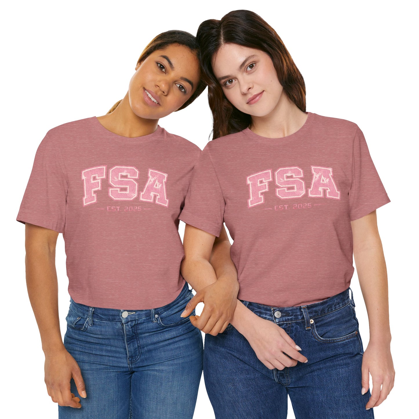 FSA Vintage Varsity Tee — Est. 2025 Pink College Shirt