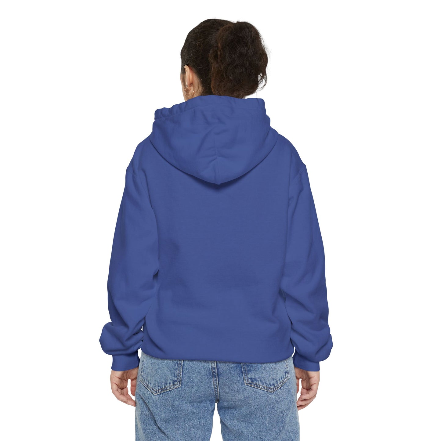 🌊 🌹 Fmme Strng™ Artful Rose Garment-Dyed Blue Hoodie – Beach Night & Cozy Morning 💙 🫧