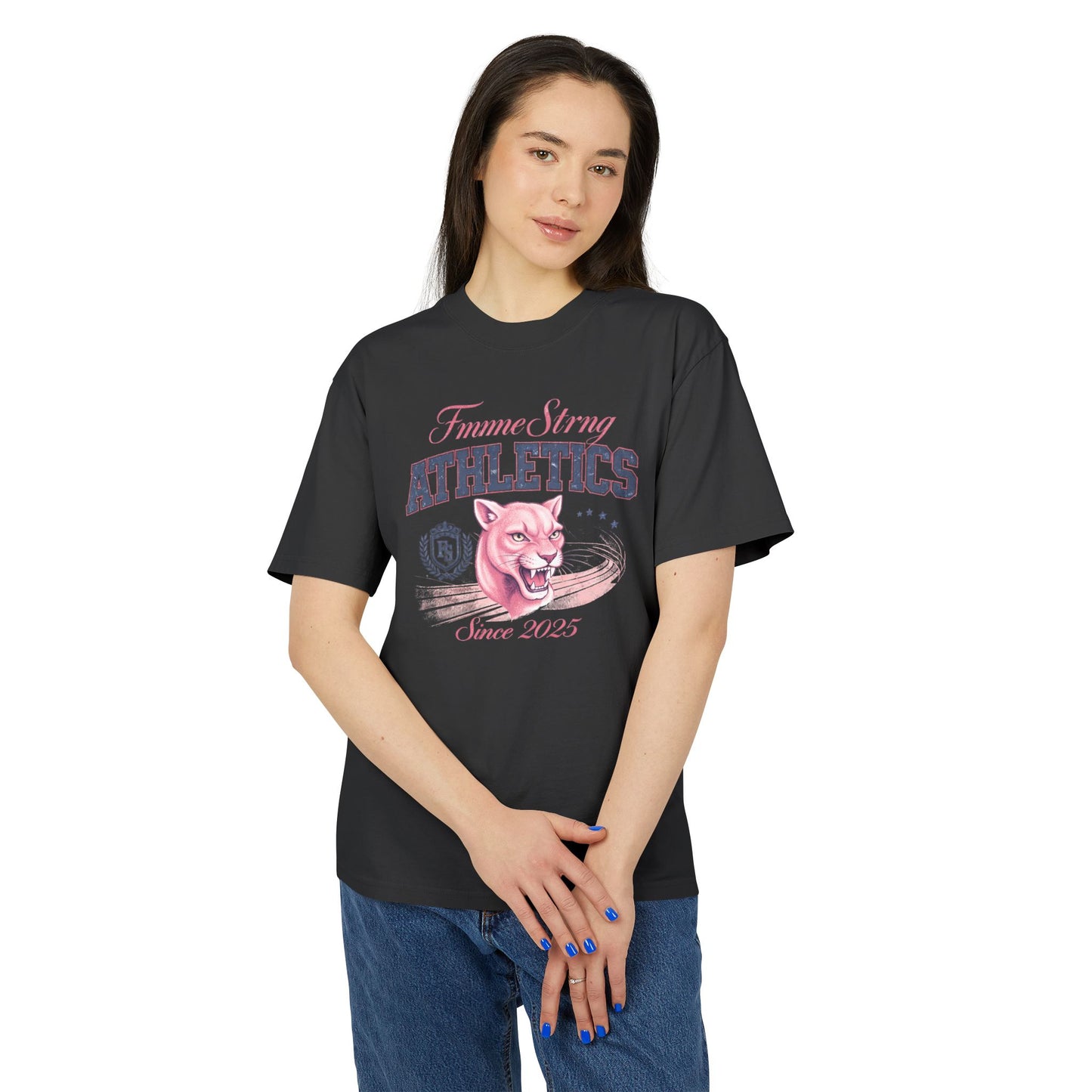 Athletics Tee — Femme Strong Pink Panther Vintage Graphic