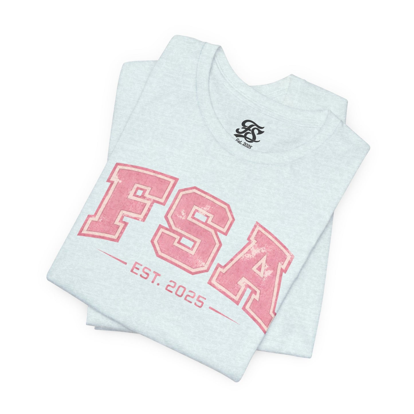 FSA Vintage Varsity Tee — Est. 2025 Pink College Shirt