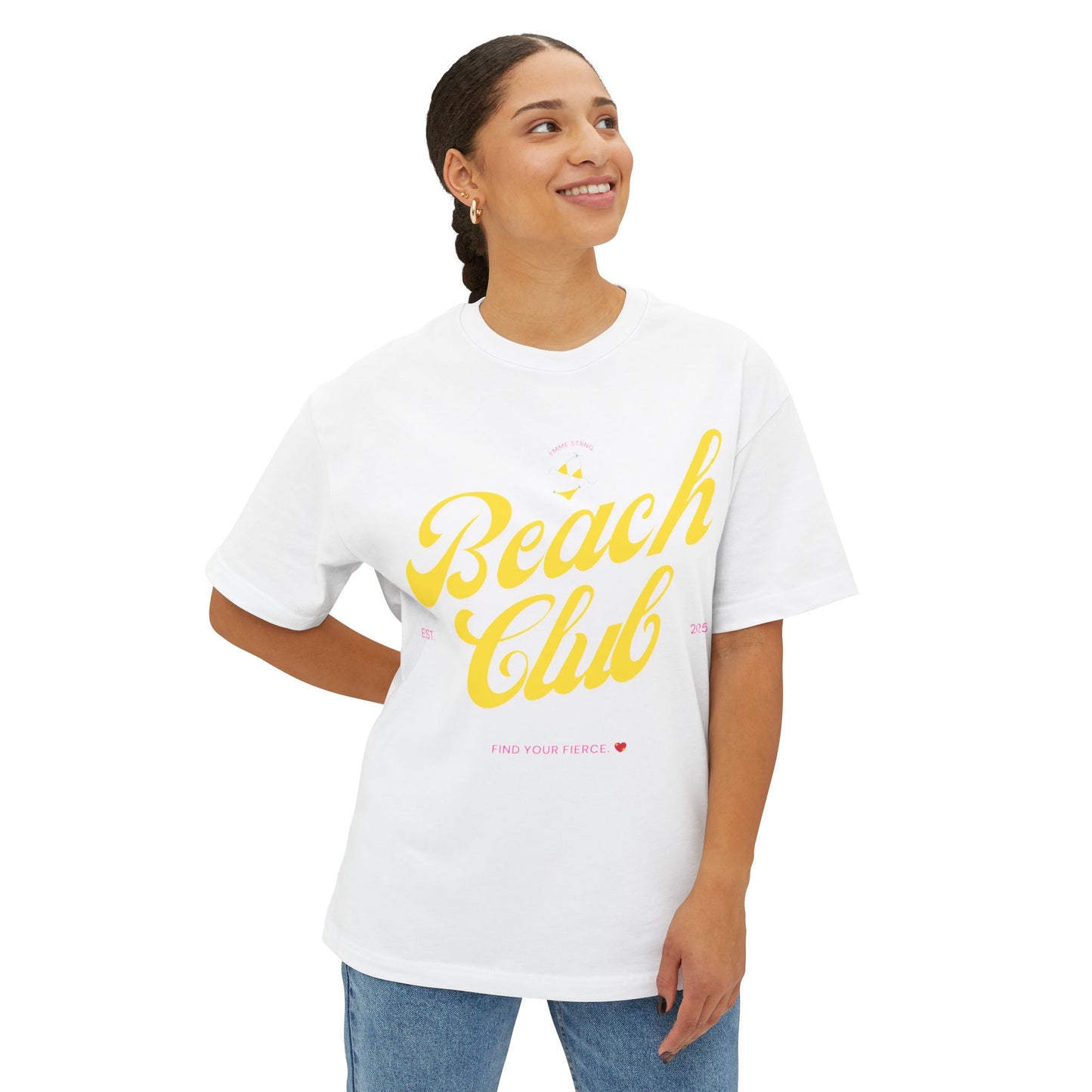 🏖️ “Fmme Strng Beach Club” Oversized Tee 🌊✨