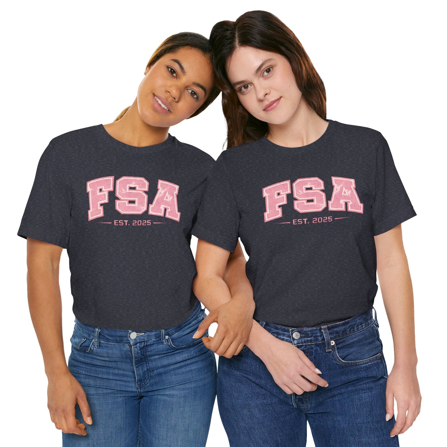 FSA Vintage Varsity Tee — Est. 2025 Pink College Shirt
