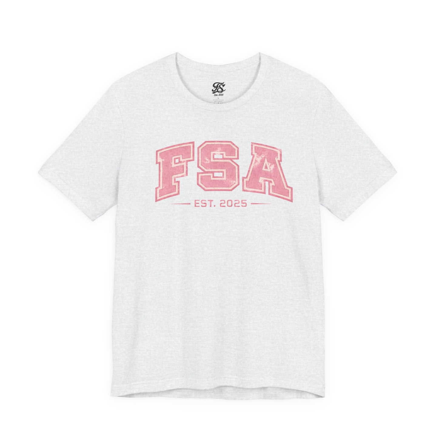 FSA Vintage Varsity Tee — Est. 2025 Pink College Shirt
