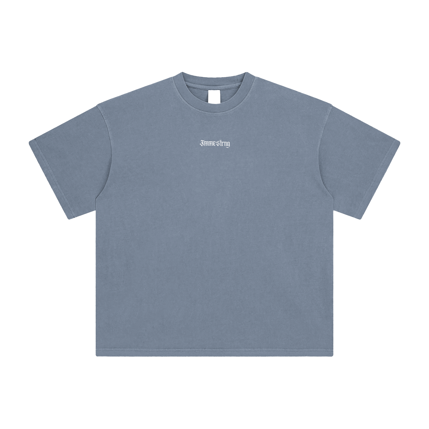 Enzyme Washed T-Shirt – Micro Fmme Strng Typography 🤍 🩶 💙