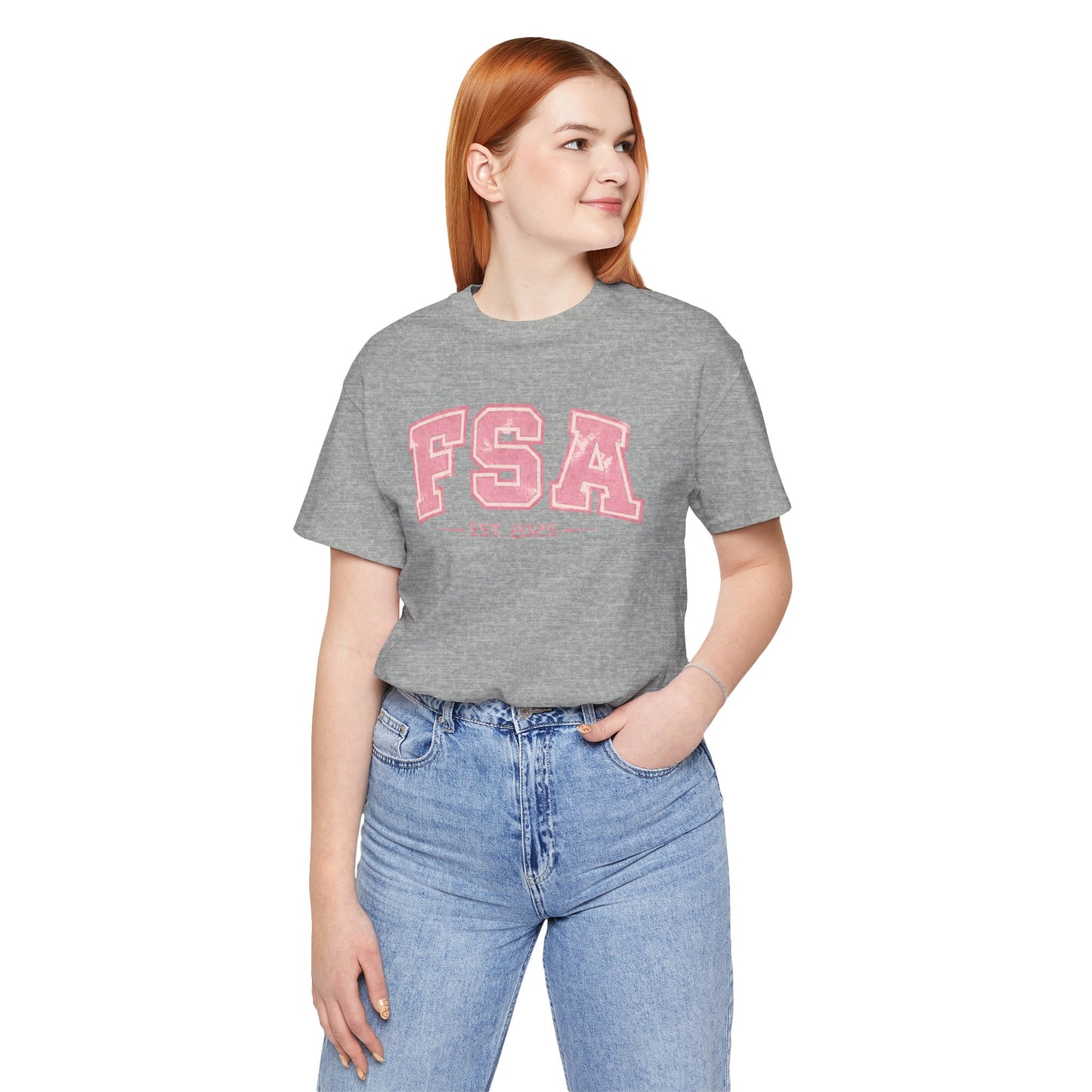 FSA Vintage Varsity Tee — Est. 2025 Pink College Shirt