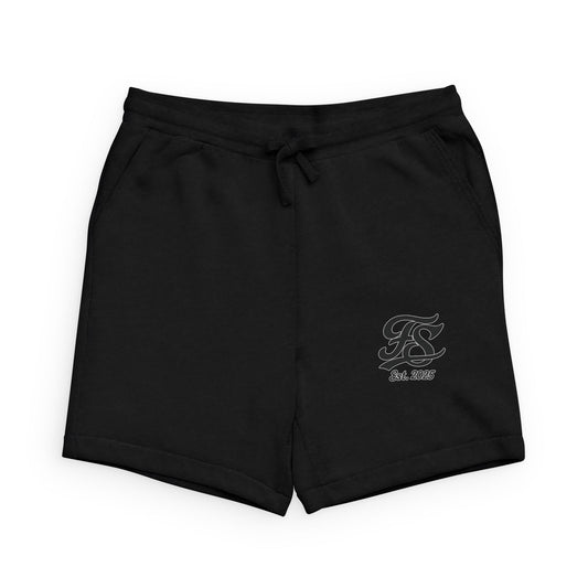 Black Sponge Fleece Sweatshorts with Small Script Logo — Casual Athletic Lounge Shorts