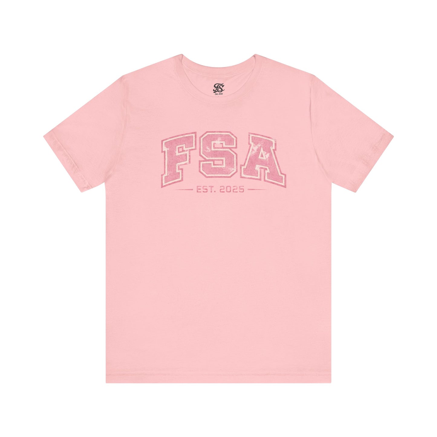 FSA Vintage Varsity Tee — Est. 2025 Pink College Shirt