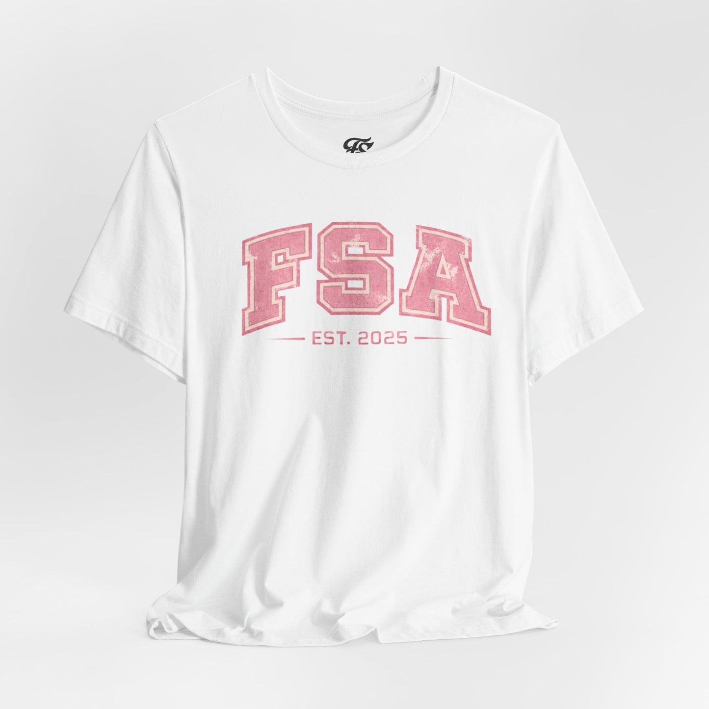 FSA Vintage Varsity Tee — Est. 2025 Pink College Shirt