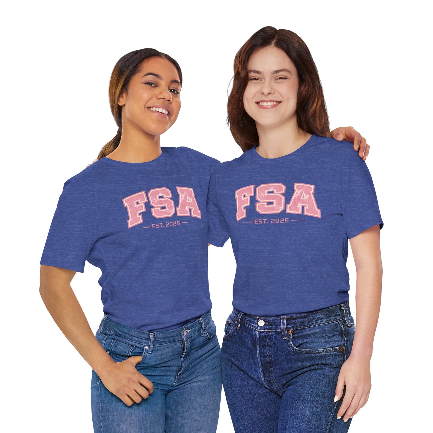 FSA Vintage Varsity Tee — Est. 2025 Pink College Shirt