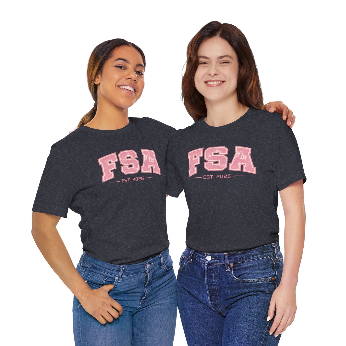 FSA Vintage Varsity Tee — Est. 2025 Pink College Shirt