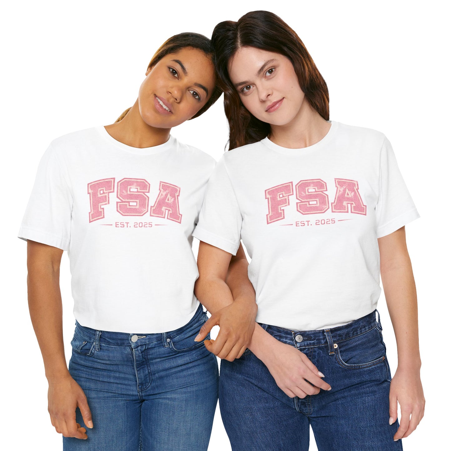 FSA Vintage Varsity Tee — Est. 2025 Pink College Shirt