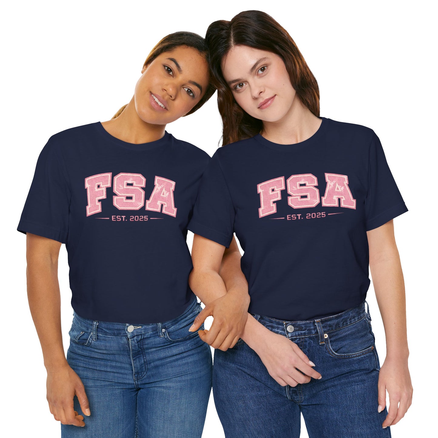 FSA Vintage Varsity Tee — Est. 2025 Pink College Shirt