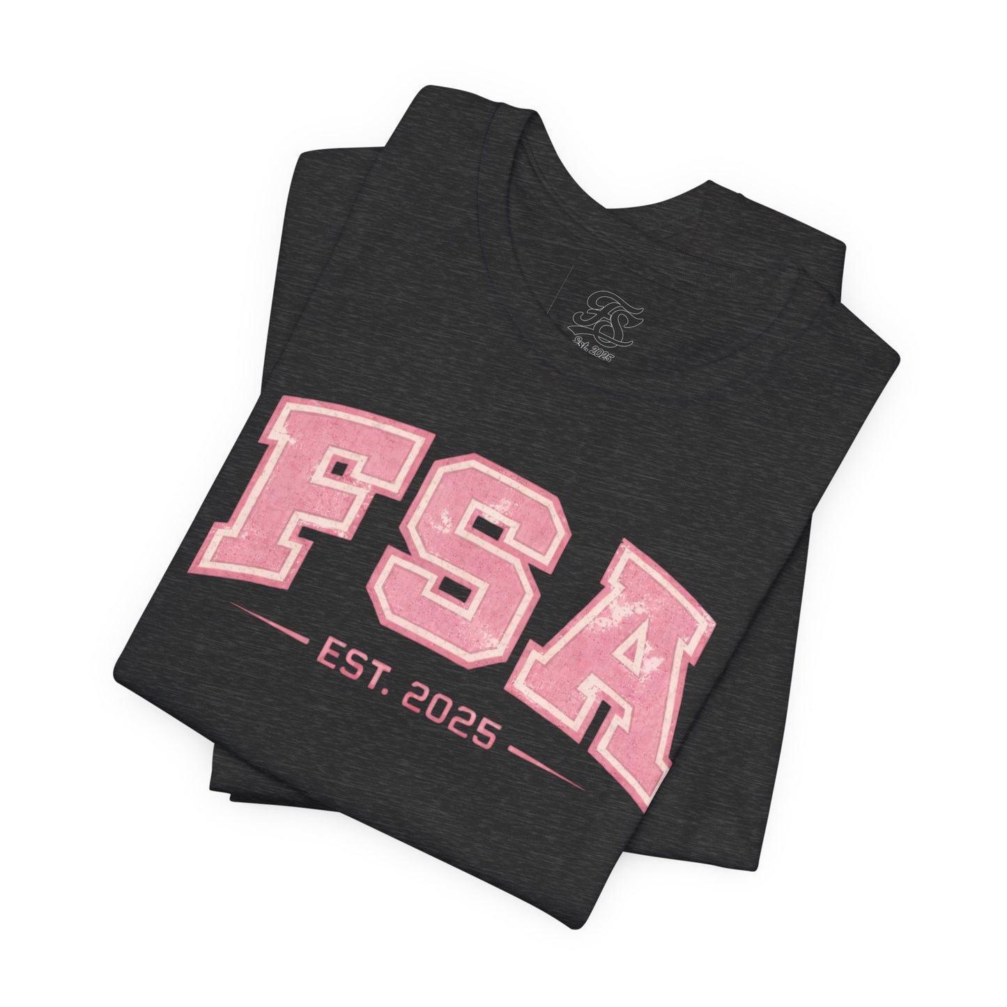 FSA Vintage Varsity Tee — Est. 2025 Pink College Shirt