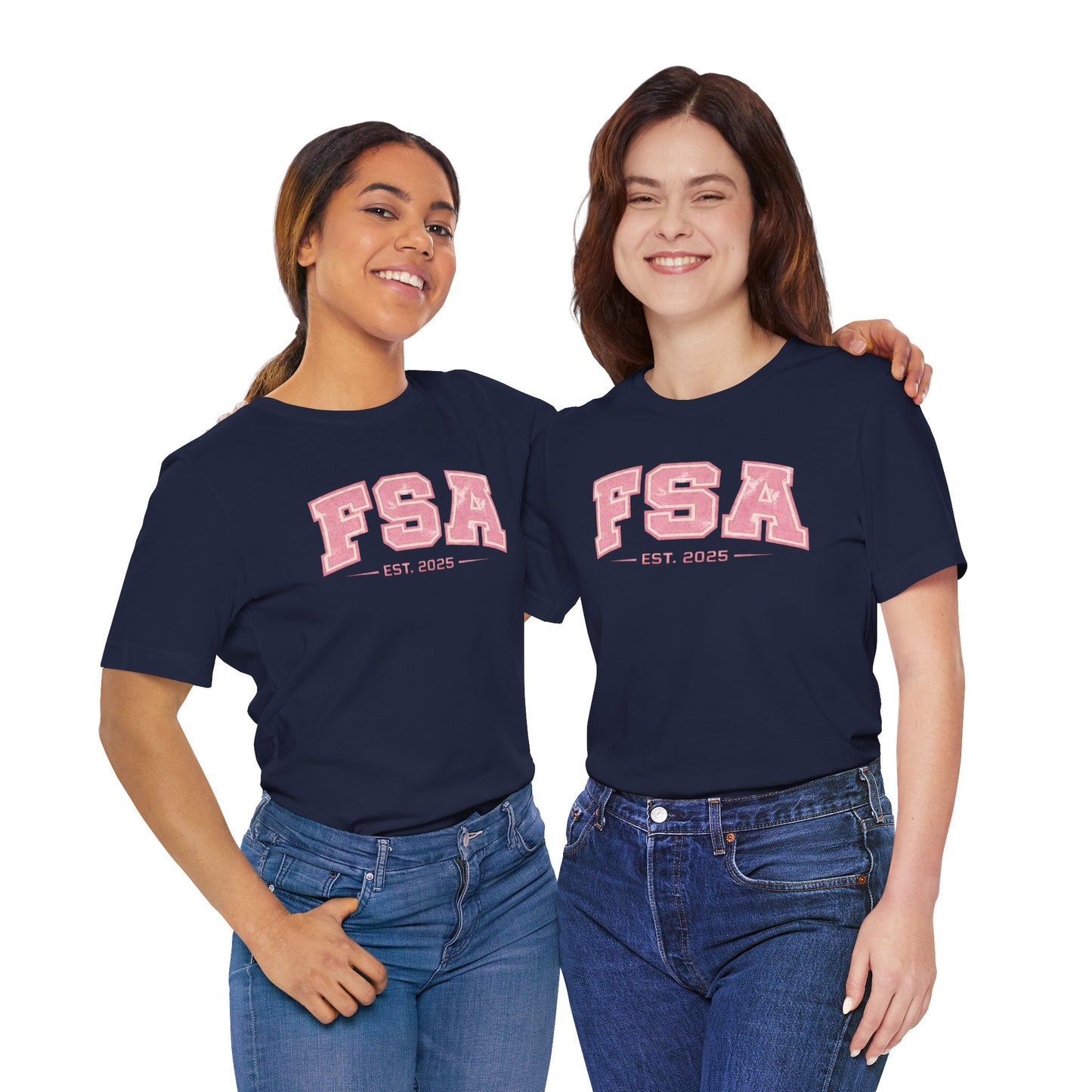 FSA Vintage Varsity Tee — Est. 2025 Pink College Shirt
