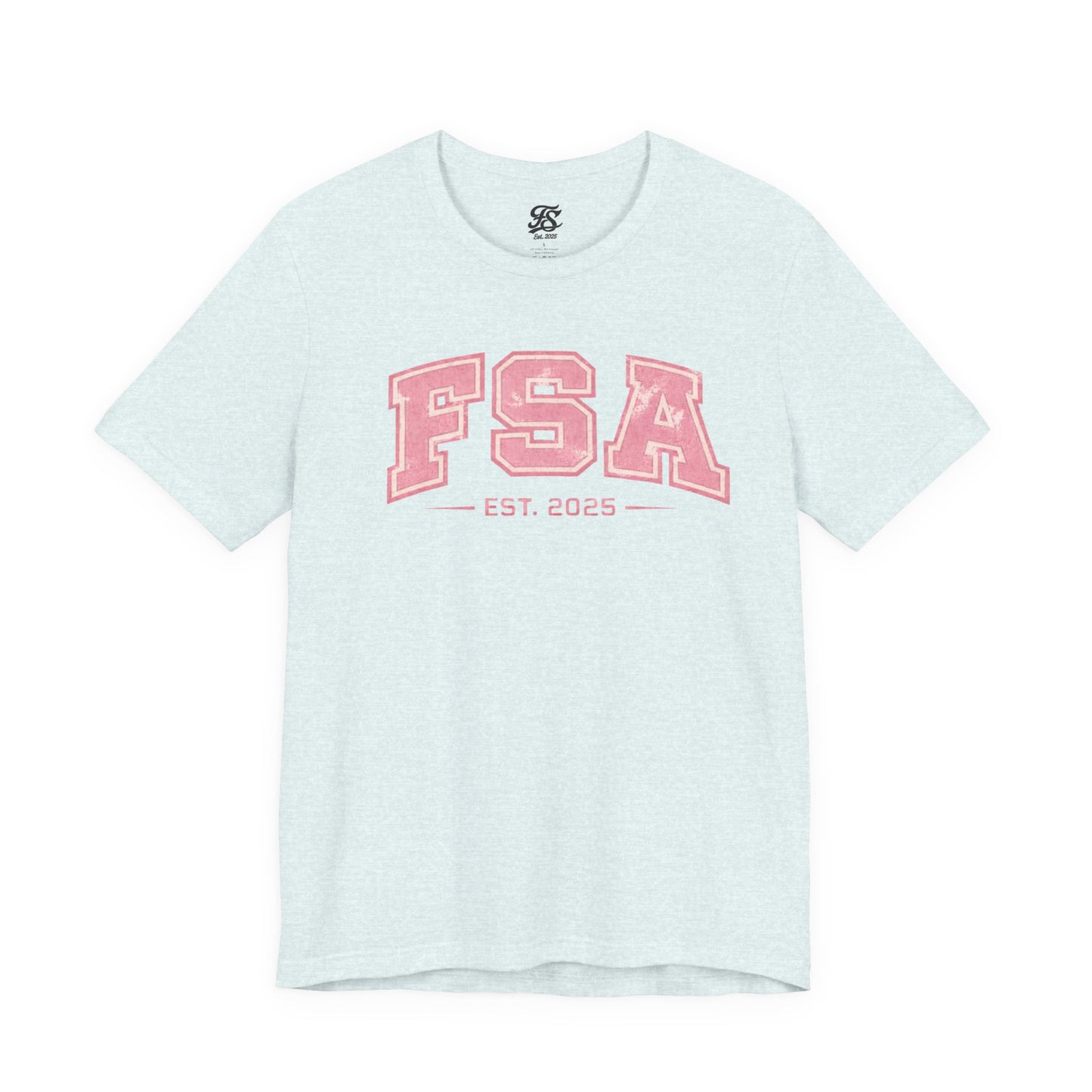 FSA Vintage Varsity Tee — Est. 2025 Pink College Shirt