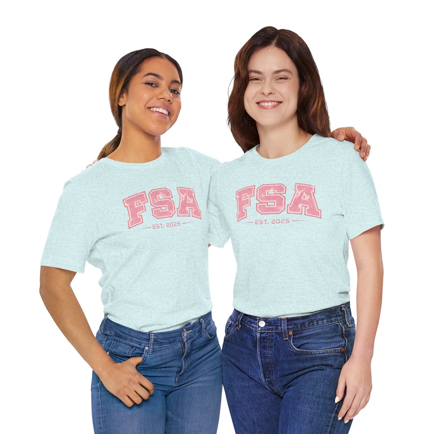 FSA Vintage Varsity Tee — Est. 2025 Pink College Shirt