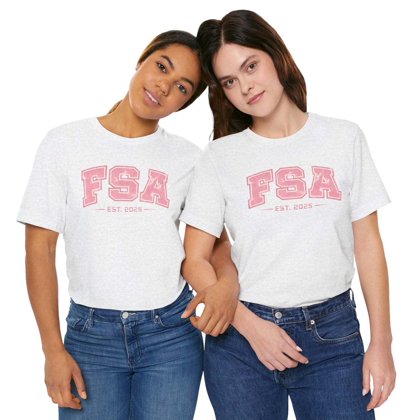 FSA Vintage Varsity Tee — Est. 2025 Pink College Shirt