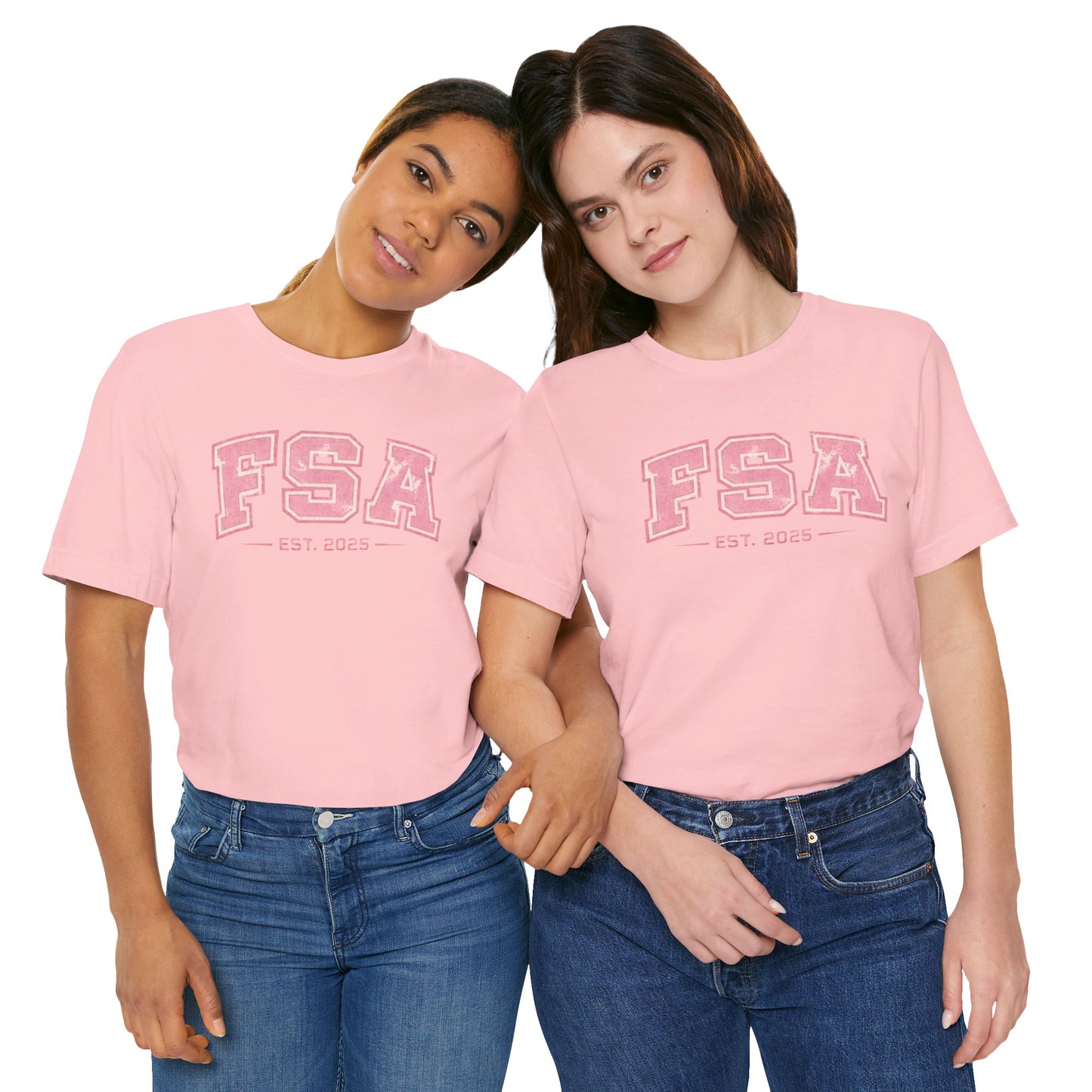 FSA Vintage Varsity Tee — Est. 2025 Pink College Shirt