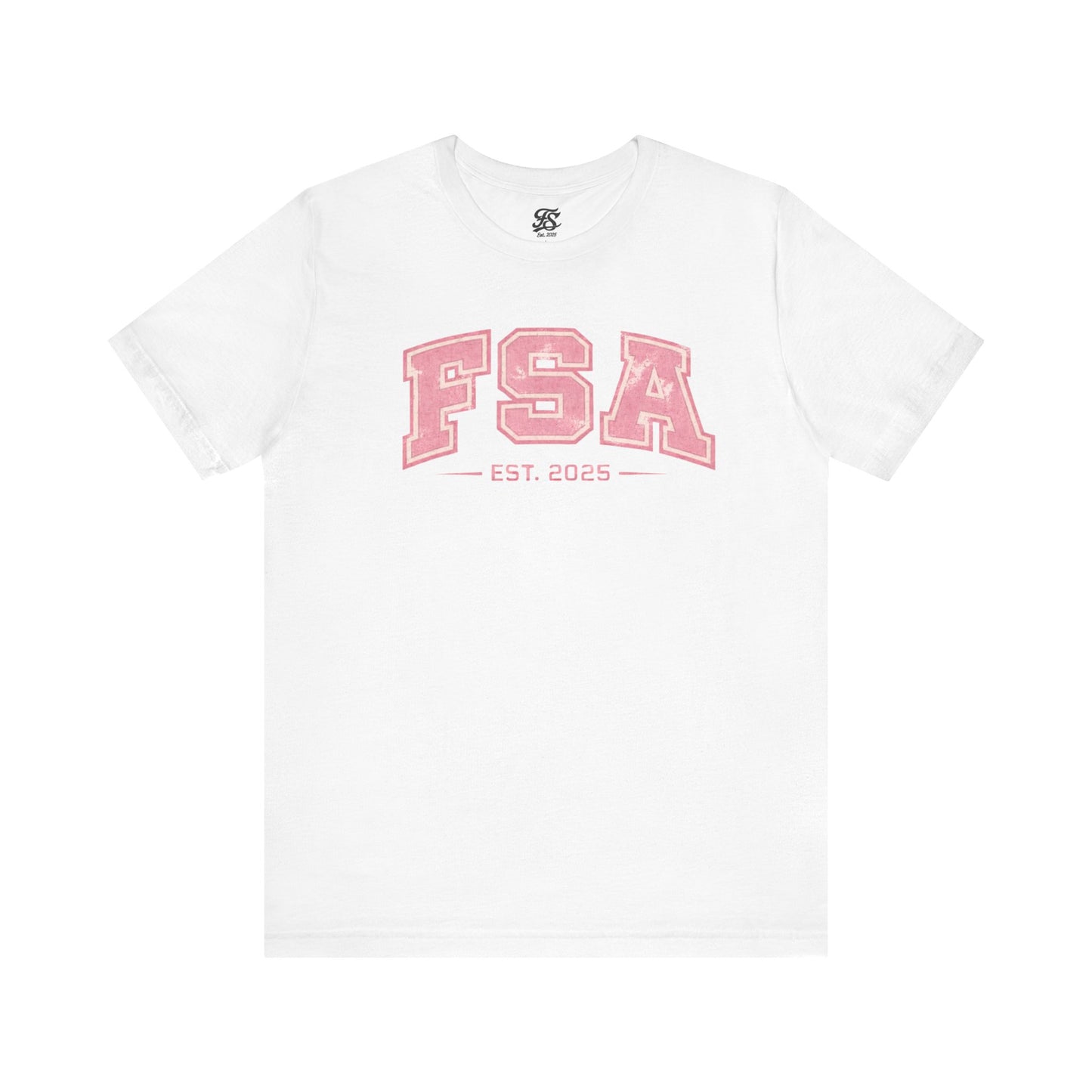 FSA Vintage Varsity Tee — Est. 2025 Pink College Shirt