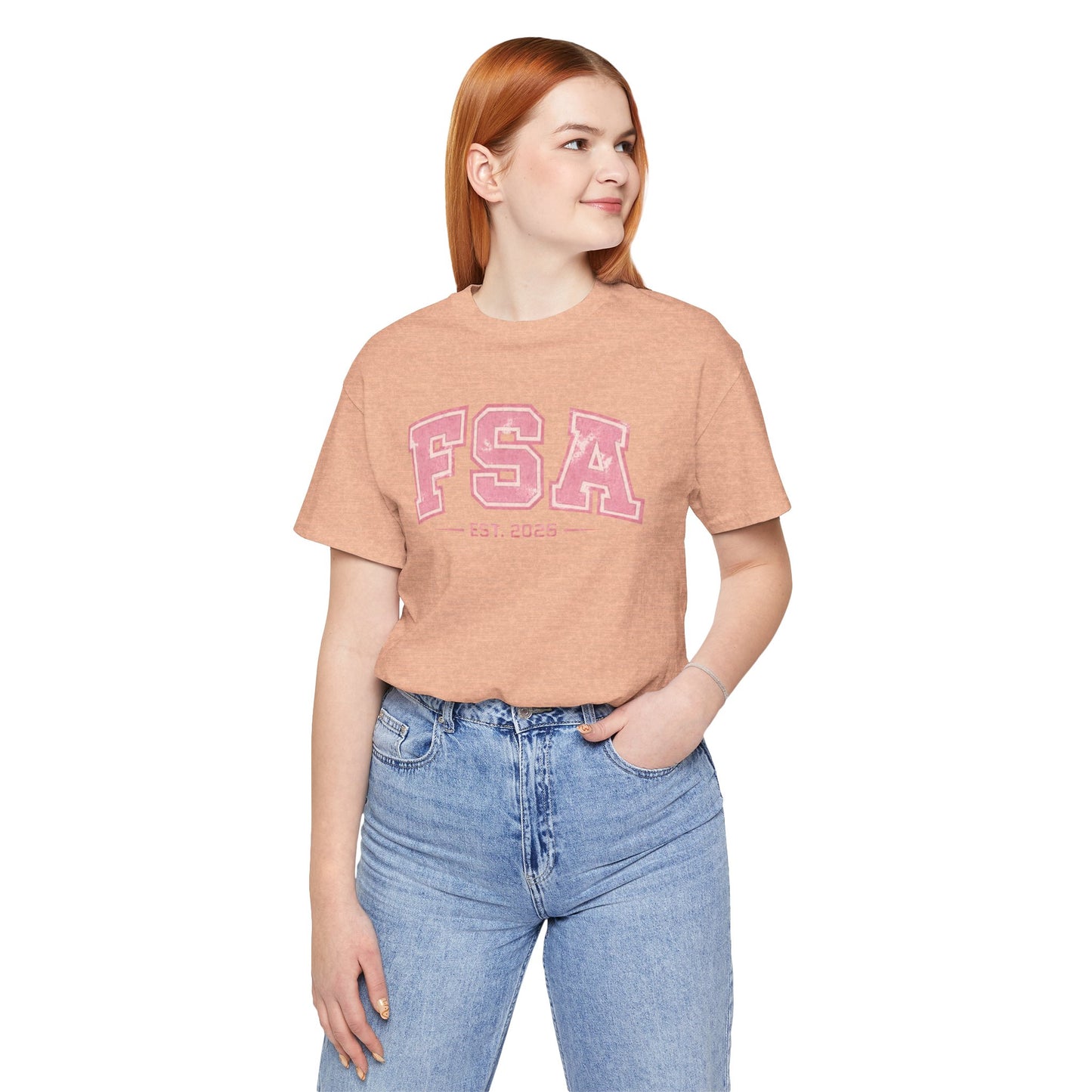 FSA Vintage Varsity Tee — Est. 2025 Pink College Shirt